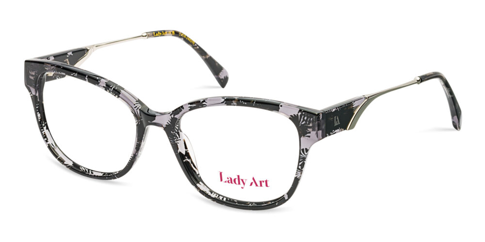 Crystal / Black Pattern Silver Temple